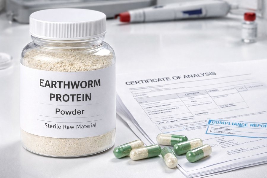 Earthworm protein powder