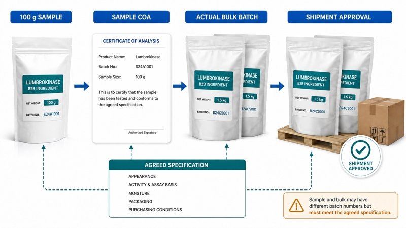 Lumbrokinase packaging storage lead time and repeat order support