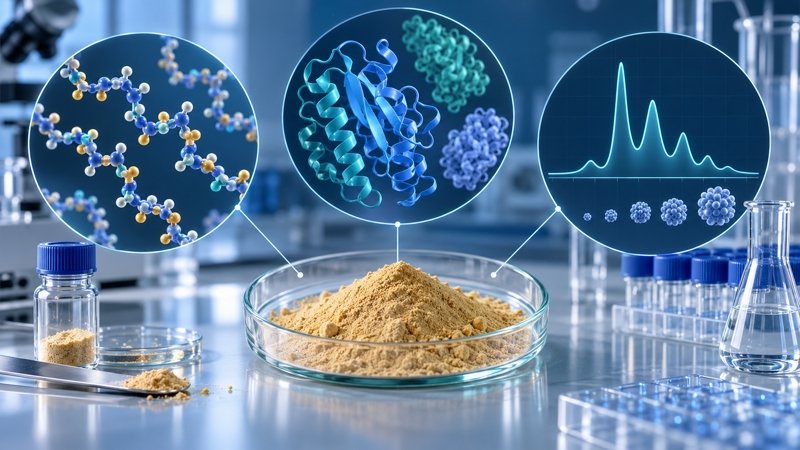 Comparison of peptide content, protein content and molecular weight in Earthworm Peptide Powder