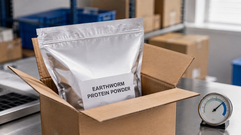 Sealed inner and outer packaging for Earthworm Protein Powder moisture control