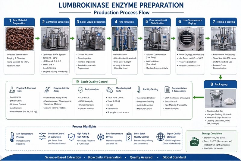 lumbrokinase production process