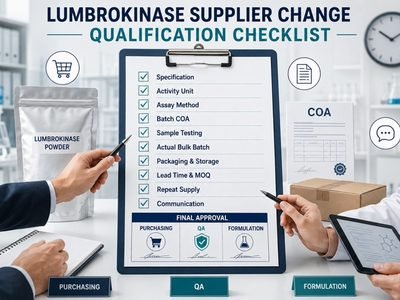 Lumbrokinase supplier change qualification checklist for purchasing QA and formulation teams